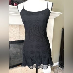 Mark Wong Nark vintage designer little black dress lace mini, Size M